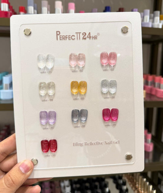 PERFECT 24HR REFLECTIVE GLITTER POLISH SET , 10PC - 15ML