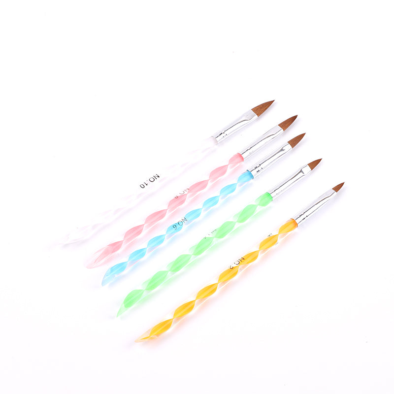 RAINBOW ACRYLIC BRUSH SET 5PC