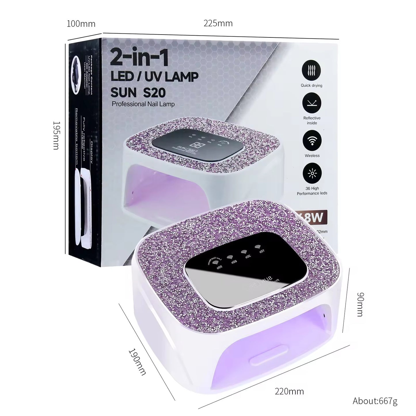 PORTABLE S20 UV LAMP , 168WATT - POWERFUL
