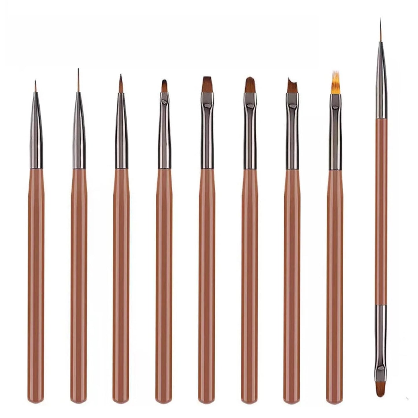 BROWN BRUSH SET - 9PC