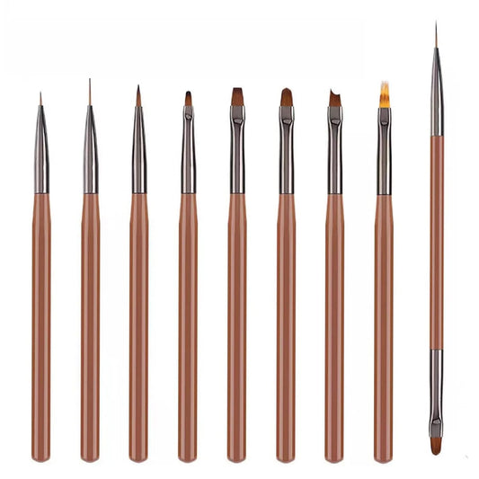 BROWN BRUSH SET - 9PC