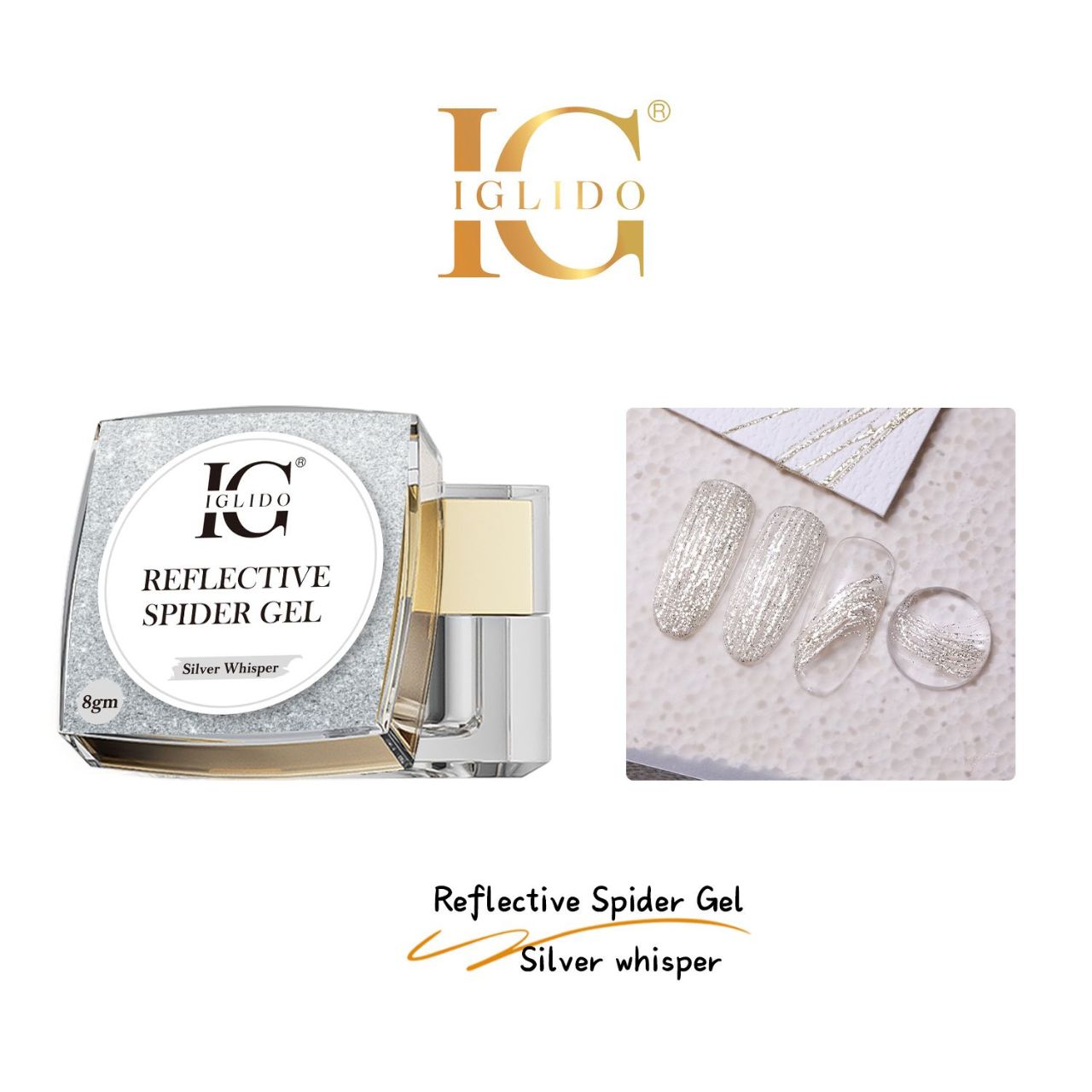 IGLIDO REFLECTIVE SPIDER GEL , 8ML - BRILLIANT QUALITY