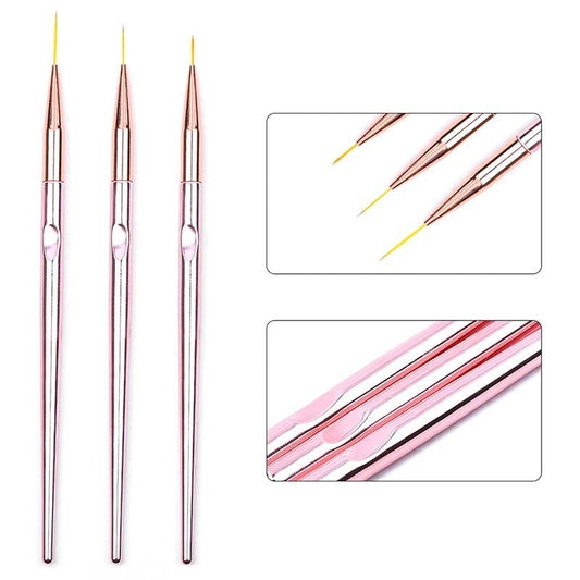 3PC ART BRUSH SET ROSE GOLD HANDLE