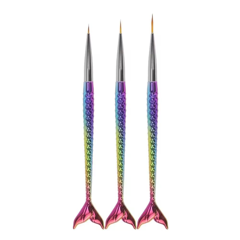 3PC ART BRUSHES FISH HANDLE