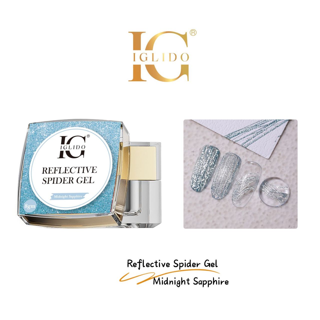 IGLIDO REFLECTIVE SPIDER GEL , 8ML - BRILLIANT QUALITY