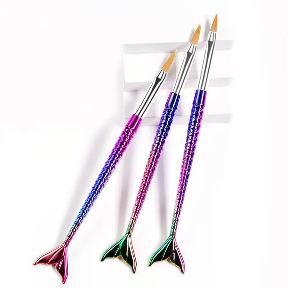 3PC ACRYLIC BRUSH FISH HANDLE