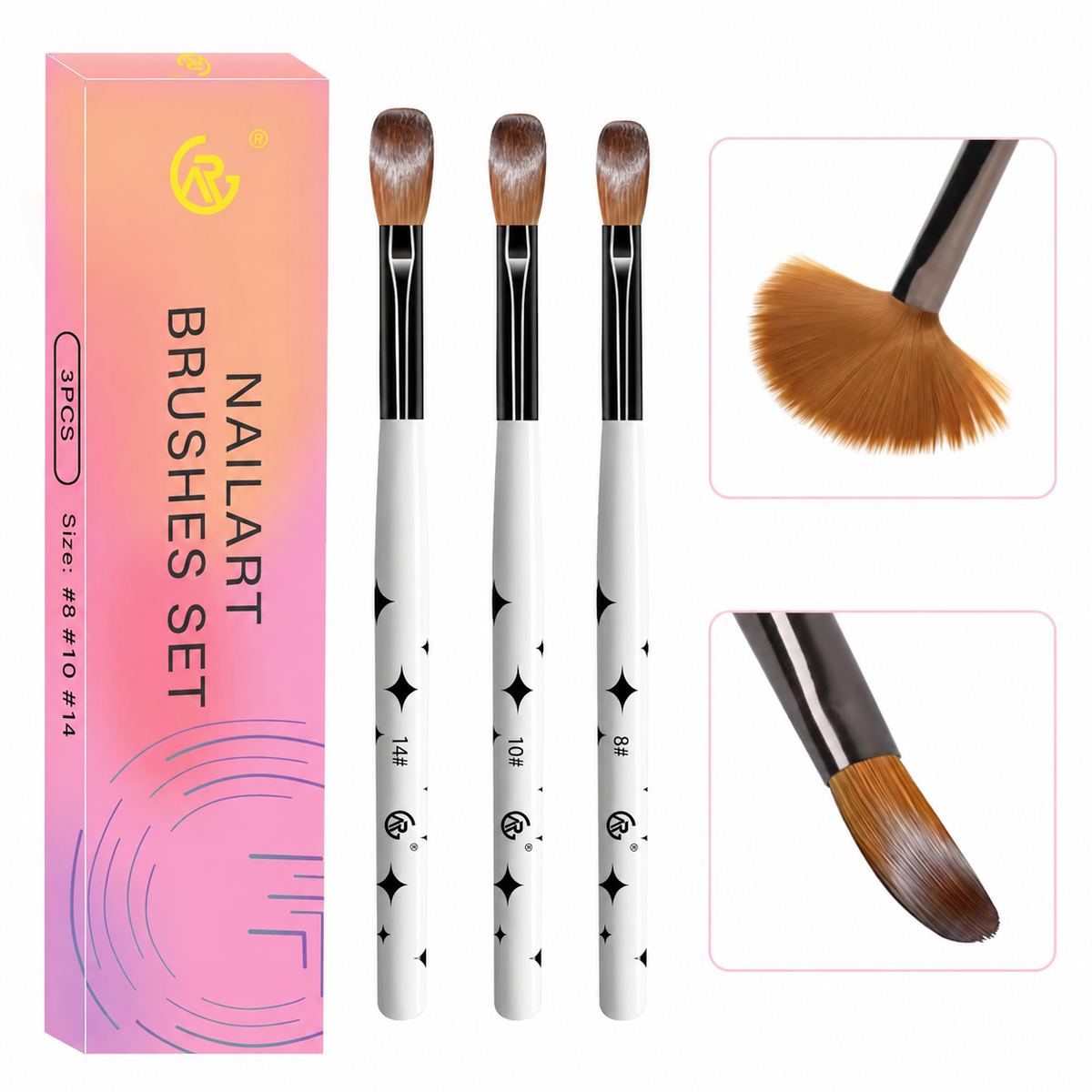 6415 - ACRYLIC BRUSH SET (3PC)