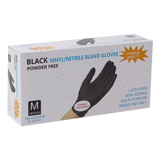 BLACK HAND GLOVES - 100PC - SMALL SIZE