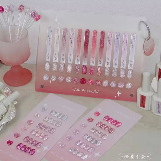 JIANSEGEL PINK FAMILY REFLECTIVE GEL POLISH SET - 12PCS - 15ML