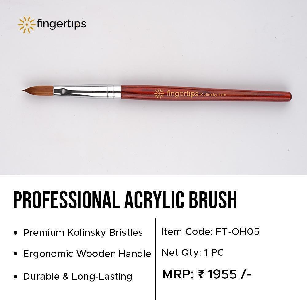 FINGERTIP 100% KOLINSKY ACRYLIC BRUSH - 10NO