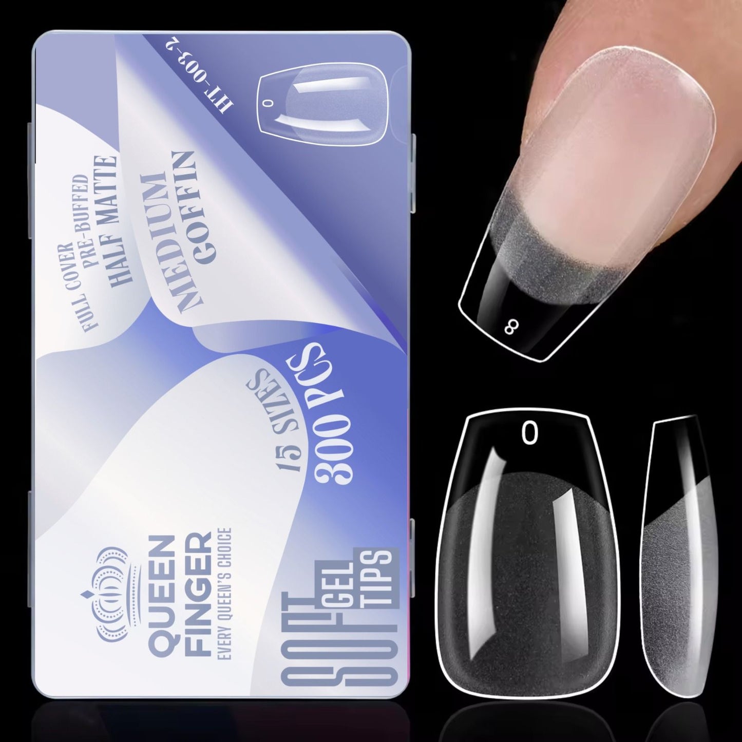 QUEEN FINGER 300PC TIP BOX
