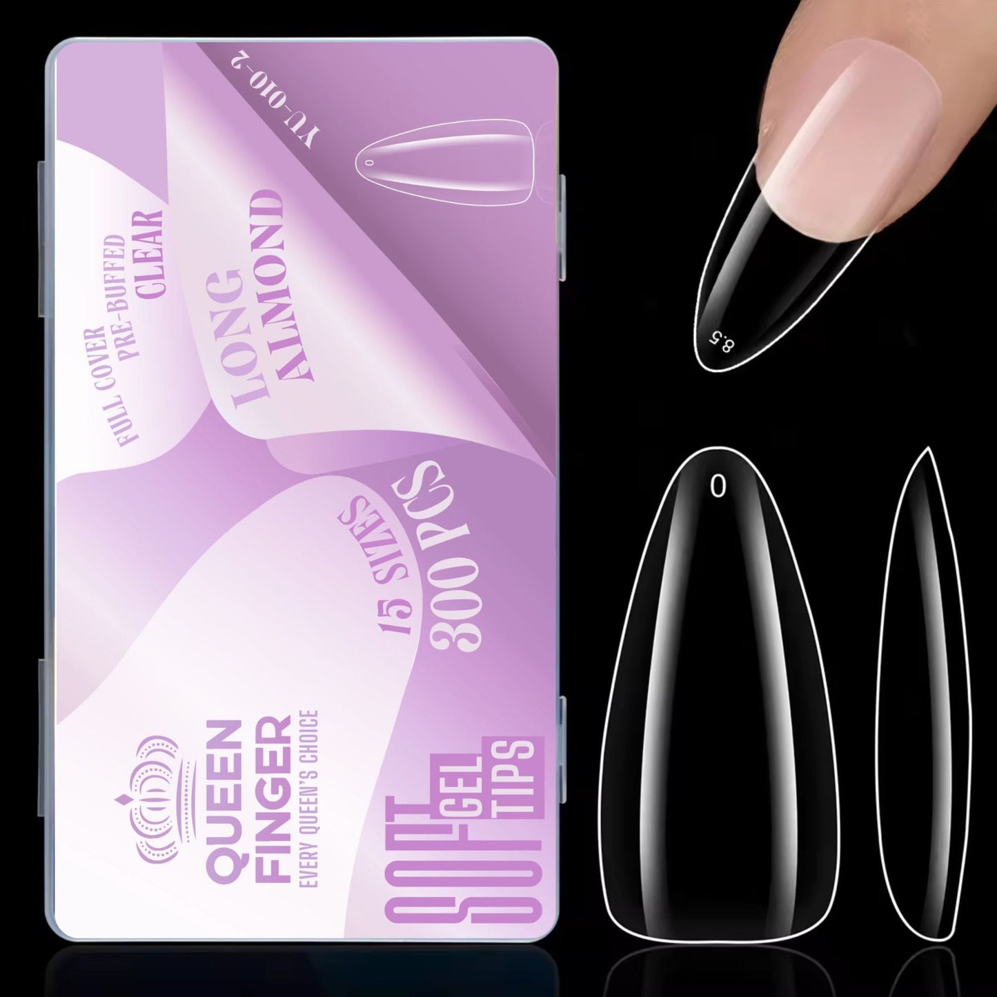 QUEEN FINGER 300PC TIP BOX